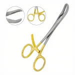 Bone Reduction Forceps 14cm Curved Gold Handle